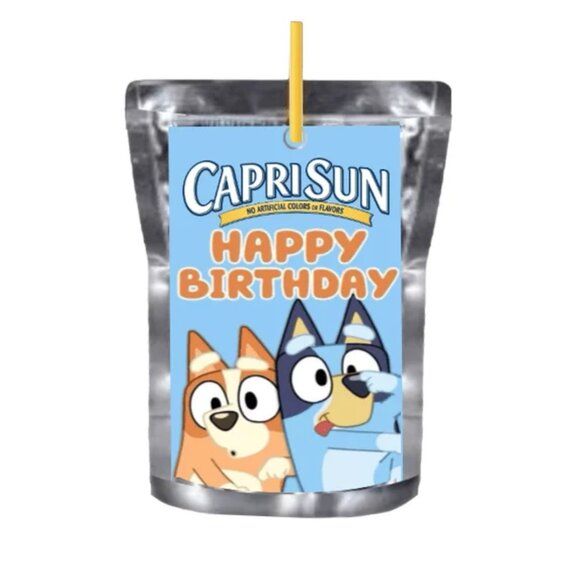 Happy Birthday dog Juice Pouche labels, puppy Design, Set of 12 - Picture 1 of 4